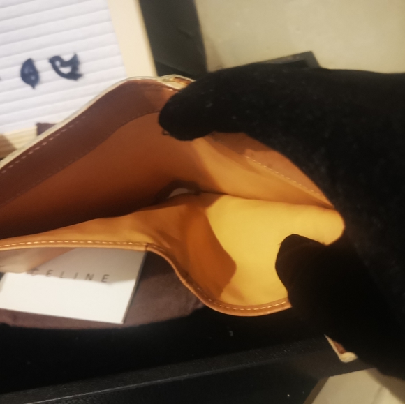 Celine Short Suede/Leather Wallet - Picture 4 of 8